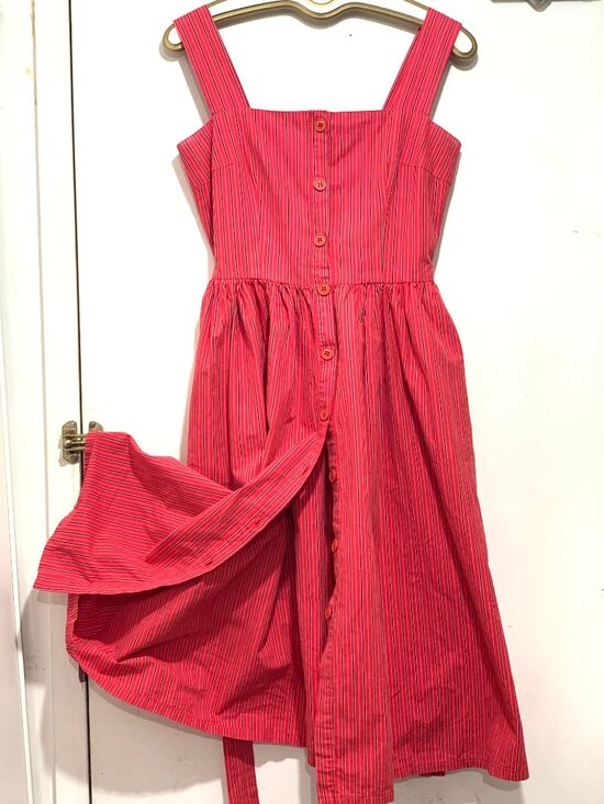 Streetbox Dresses & Skirts - STREETBOX STRIPED BELTED COTTON SLEEVELESS MIDI DRESSES SIZE L